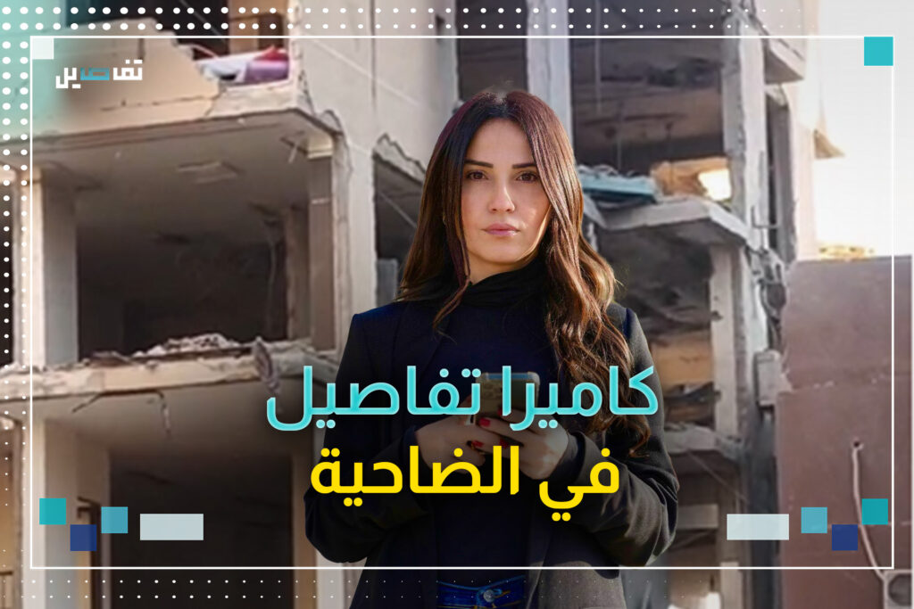 فريق عمل تفاصيل في موقع الغارة في الضاحية الجنوبية